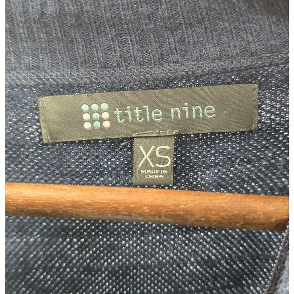 Title Nine Dress Womens XS Blue Stripe Sweater Long Super Power Zip Merino Wool - Picture 3 of 13